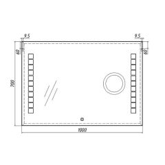 Зеркало Quadro 100 alum (линза) с подсветкой Sansa (SQL1030Z) в Южноуральске - yuzhnouralsk.mebel24.online | фото 8