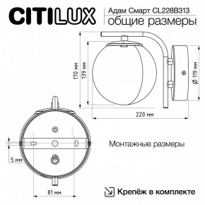 Бра Citilux Адам Смарт CL228B313 в Южноуральске - yuzhnouralsk.mebel24.online | фото 8