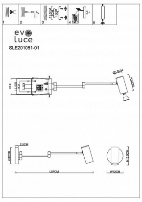Бра EVOLUCE Zoom SLE201051-01 в Южноуральске - yuzhnouralsk.mebel24.online | фото 3