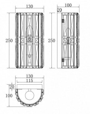 Бра Maytoni Facet MOD094WL-01G в Южноуральске - yuzhnouralsk.mebel24.online | фото 3