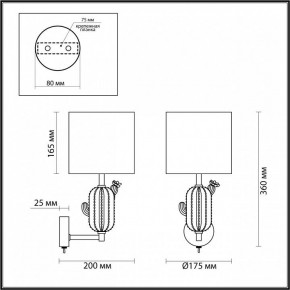 Бра Odeon Light Cactus 5425/1W в Южноуральске - yuzhnouralsk.mebel24.online | фото 5