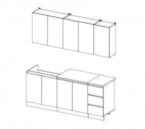 ЧЕЛСИ Кухонный гарнитур 2,0 м (Графит) в Южноуральске - yuzhnouralsk.mebel24.online | фото 4