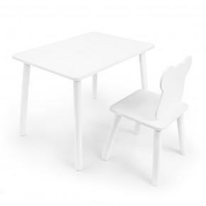 Детский комплект стол и стул «Мишка» Rolti Baby (белый/белый, массив березы/мдф) в Южноуральске - yuzhnouralsk.mebel24.online | фото