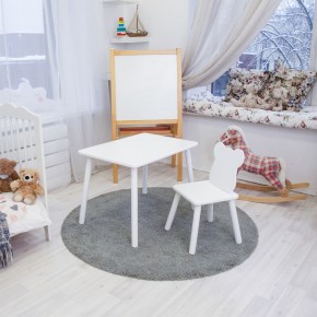 Детский комплект стол и стул «Мишка» Rolti Baby (белый/белый, массив березы/мдф) в Южноуральске - yuzhnouralsk.mebel24.online | фото 2