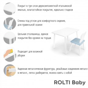 Детский комплект стол и стул «Облачко» Rolti Baby  (голубая столешница/белое сиденье/белые ножки) в Южноуральске - yuzhnouralsk.mebel24.online | фото 4