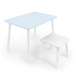 Детский комплект стол и табурет Rolti Baby (голубая столешница/белое сиденье/белые ножки) в Южноуральске - yuzhnouralsk.mebel24.online | фото 1