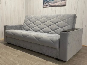 Диван Престиж-15 (НПБ+МДФ) велюр Sensey silver в Южноуральске - yuzhnouralsk.mebel24.online | фото 2