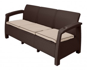 Диван Yalta Premium Sofa 3 Set (Ялта) шоколадный (+подушки под спину) в Южноуральске - yuzhnouralsk.mebel24.online | фото