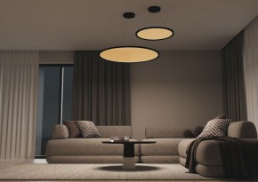 DK6616-BK Подвесной горизонтальный светильник Veil со светодиодом H900 d600 220V 48W 3000-6000K IP20 черный алюминий в Южноуральске - yuzhnouralsk.mebel24.online | фото 5