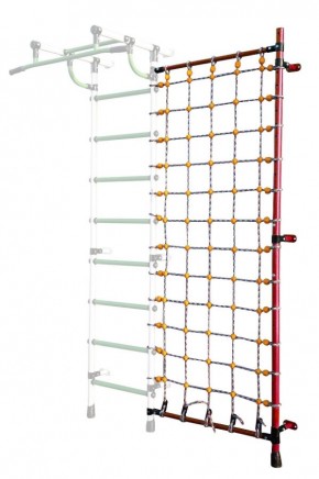 Дополнительная стойка к пристенному ДСК с сеткой для лазания, цв. красный в Южноуральске - yuzhnouralsk.mebel24.online | фото