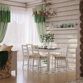 Комлект Вествик обеденный стол и четыре стула, массив сосны, цвет белый в Южноуральске - yuzhnouralsk.mebel24.online | фото 1