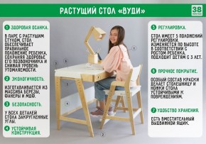 Комплект растущий стол и стул с чехлом 38 попугаев «Вуди» (Белый, Белый, Клетка) в Южноуральске - yuzhnouralsk.mebel24.online | фото