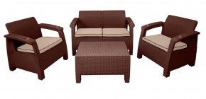 Комплект уличной мебели Yalta Premium Terrace Set (Ялта) шоколадый (+подушки под спину) в Южноуральске - yuzhnouralsk.mebel24.online | фото