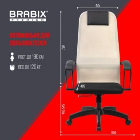 Кресло BRABIX PREMIUM "Ultimate EX-800" пластик, плотная двойная сетка Х2, черное/бежевое, 532916 в Южноуральске - yuzhnouralsk.mebel24.online | фото 6