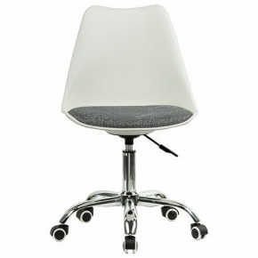 Кресло стул BRABIX "Eames MG-310 CH", хром, пластик белый, ткань серая, 532924 в Южноуральске - yuzhnouralsk.mebel24.online | фото 1