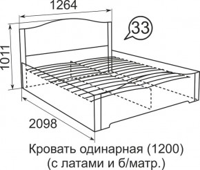 Кровать с латами Виктория 1200*2000 в Южноуральске - yuzhnouralsk.mebel24.online | фото 4