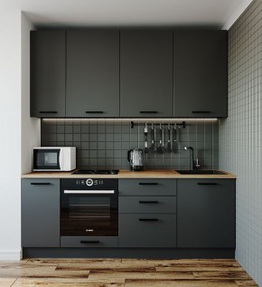 Кухонный гарнитур Антрацит 2200 (Стол. 38мм) в Южноуральске - yuzhnouralsk.mebel24.online | фото