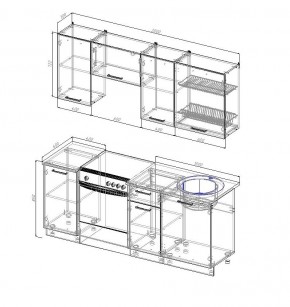 Кухонный гарнитур Бланка 2000 (Стол. 38мм) в Южноуральске - yuzhnouralsk.mebel24.online | фото 2