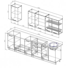 Кухонный гарнитур Дели 2800 (Стол. 38мм) в Южноуральске - yuzhnouralsk.mebel24.online | фото 2