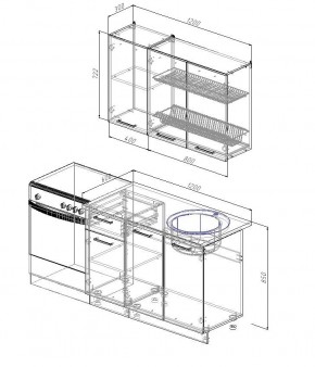 Кухонный гарнитур Графика 1200 (Стол. 38мм) в Южноуральске - yuzhnouralsk.mebel24.online | фото 2