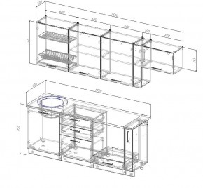 Кухонный гарнитур Муссон 2550 (Стол. 38мм) в Южноуральске - yuzhnouralsk.mebel24.online | фото 2