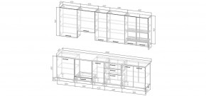 Кухонный гарнитур Смоки 3000 h950 (Стол. 38 мм) в Южноуральске - yuzhnouralsk.mebel24.online | фото 2