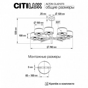 Люстра на штанге Citilux ALTON CL421273 в Южноуральске - yuzhnouralsk.mebel24.online | фото 3