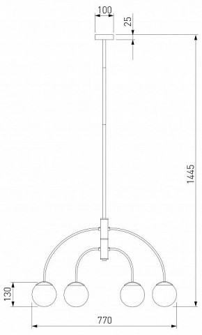Люстра на штанге Eurosvet Cenacolo 30179/4 черный в Южноуральске - yuzhnouralsk.mebel24.online | фото 3