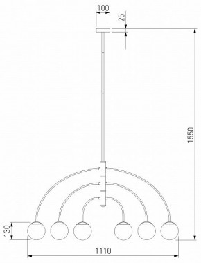 Люстра на штанге Eurosvet Cenacolo 30179/6 черный в Южноуральске - yuzhnouralsk.mebel24.online | фото 3