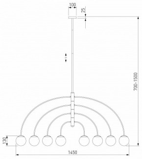 Люстра на штанге Eurosvet Cenacolo 30179/8 черный в Южноуральске - yuzhnouralsk.mebel24.online | фото 2