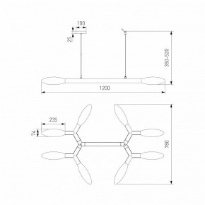 Люстра на штанге Eurosvet Covalent 30180 черный в Южноуральске - yuzhnouralsk.mebel24.online | фото 3