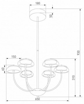 Люстра на штанге Eurosvet Fungo 50388 LED черный в Южноуральске - yuzhnouralsk.mebel24.online | фото 4