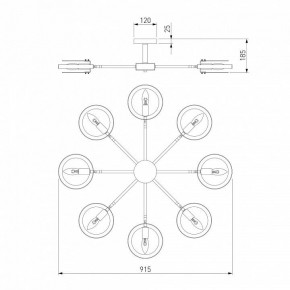 Люстра на штанге Eurosvet Gallo 70121/8 черный в Южноуральске - yuzhnouralsk.mebel24.online | фото 3