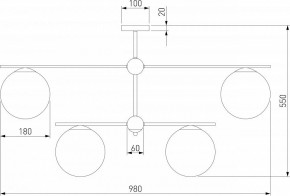 Люстра на штанге Eurosvet Marbella 60147/6 черный в Южноуральске - yuzhnouralsk.mebel24.online | фото 3