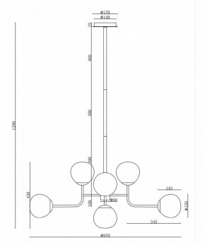 Люстра на штанге Maytoni Erich MOD221-PL-08-G в Южноуральске - yuzhnouralsk.mebel24.online | фото 6