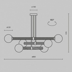 Люстра на штанге Maytoni Teatro MOD287PL-06BS в Южноуральске - yuzhnouralsk.mebel24.online | фото 3