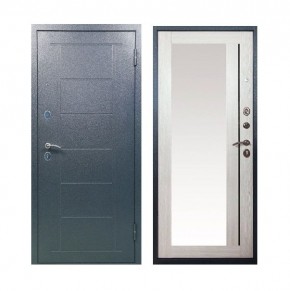 Металлическая дверь ТИТАН (МЕТАЛЛ-ПАНЕЛЬ) Зеркало/Букле графит + Штамп/Лиственница в Южноуральске - yuzhnouralsk.mebel24.online | фото 1