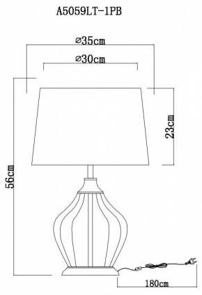 Настольная лампа декоративная Arte Lamp Baymont A5059LT-1PB в Южноуральске - yuzhnouralsk.mebel24.online | фото 3