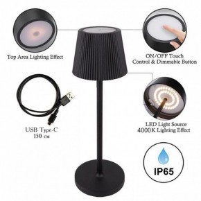 Настольная лампа декоративная Arte Lamp Fuyue A1616LT-1BK в Южноуральске - yuzhnouralsk.mebel24.online | фото 3