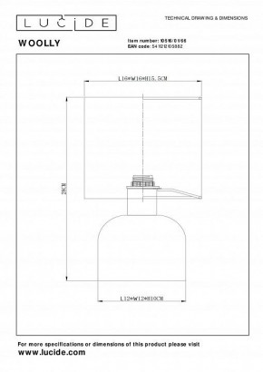 Настольная лампа декоративная Lucide Woolly 10516/01/66 в Южноуральске - yuzhnouralsk.mebel24.online | фото 4