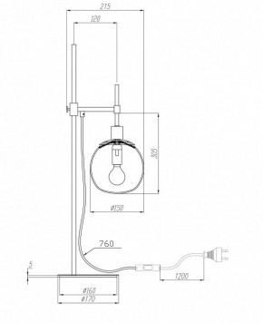 Настольная лампа декоративная Maytoni Erich MOD221-TL-01-G в Южноуральске - yuzhnouralsk.mebel24.online | фото 3