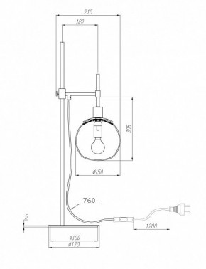 Настольная лампа декоративная Maytoni Erich MOD221-TL-01-N в Южноуральске - yuzhnouralsk.mebel24.online | фото 3