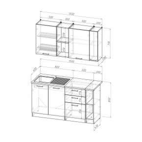 ОЛЬГА Кухонный гарнитур Нормал 4 (1500 мм ) в Южноуральске - yuzhnouralsk.mebel24.online | фото 2