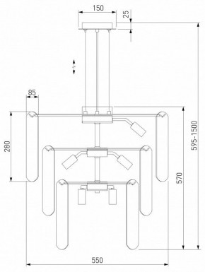 Подвесная люстра Eurosvet Claire 60171 золото в Южноуральске - yuzhnouralsk.mebel24.online | фото 5