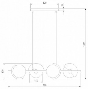 Подвесная люстра Eurosvet Moity 70149/4 черный/латунь в Южноуральске - yuzhnouralsk.mebel24.online | фото 4