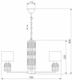 Подвесная люстра Eurosvet Zaffiro 10099/8 хром/прозрачный хрусталь Strotskis (новый абажур) в Южноуральске - yuzhnouralsk.mebel24.online | фото 5