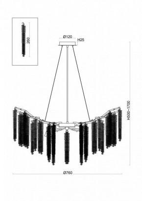 Подвесная люстра Freya Mineral FR1010PL-10G в Южноуральске - yuzhnouralsk.mebel24.online | фото 2