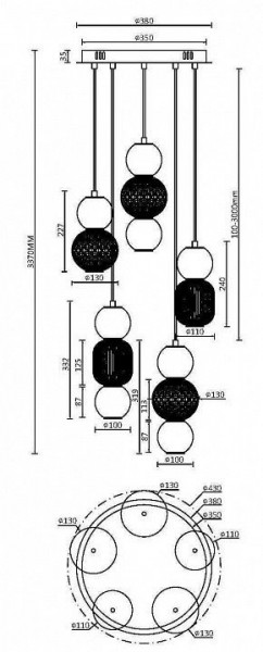 Подвесная люстра Maytoni Drop MOD273PL-L80CH3K в Южноуральске - yuzhnouralsk.mebel24.online | фото 3