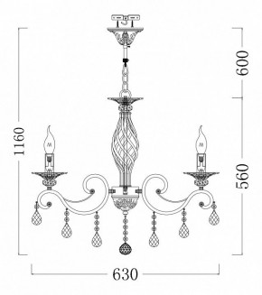 Подвесная люстра Maytoni Grace ARM247-06-G в Южноуральске - yuzhnouralsk.mebel24.online | фото 3