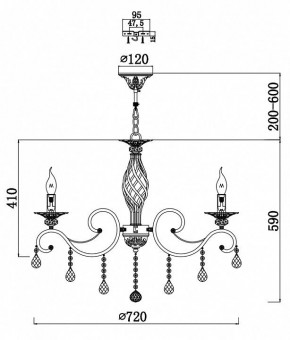 Подвесная люстра Maytoni Grace RC247-PL-08-R в Южноуральске - yuzhnouralsk.mebel24.online | фото 3